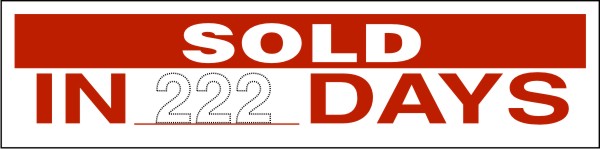 Real Estate Sold In __ Days Sign Rider, 24 GA Steel 6h x 24w